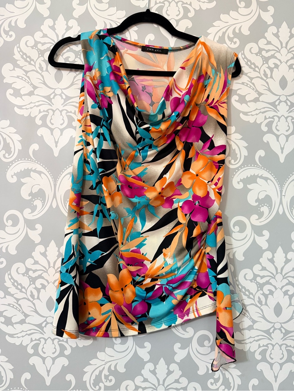 💫10/$25 • FMX & Co Tropical Floral Cowl-Neck Camisole